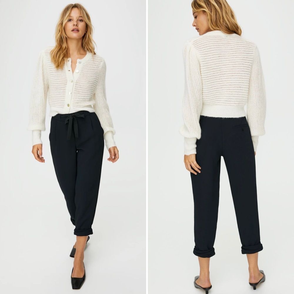 Aritzia Wilfred Allant Pant Black Cropped Dress Pants Office Size 2 High Rise - Picture 2 of 14